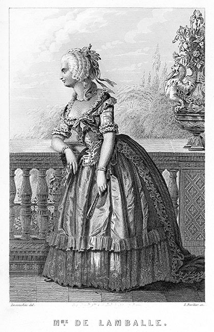 La princesse de Lamballe - Gravure de A Lacauchie, reproduite puis restaurée par © Norbert Pousseur
