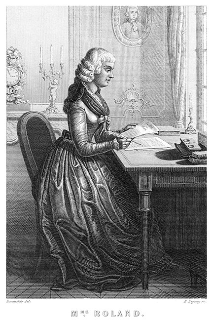 Madame Roland - Gravure dessinée par A Lacauchie, reproduite puis restaurée par © Norbert Pousseur