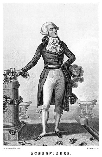 Maximilien de Robespierre - Gravure dessinée par A Lacauchie, reproduite puis restaurée par © Norbert Pousseur