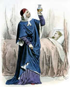 Zoom sur M&eacute;decin au 15&egrave;me si&egrave;cle -  Gravure  reproduite puis restaur&eacute;e par &copy; Norbert Pousseur