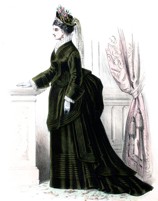 Robe aux  nœuds brun - Gravure  reproduite puis restaurée par © Norbert Pousseur