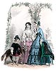 Toilettes de promenade, gravure Cendrillon juin 1851 - Reproduction © Norbert Pousseur