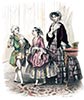 Deux jeunes gens en costume d'apparat, gravure Cendrillon janvier 1852  - Reproduction © Norbert Pousseur