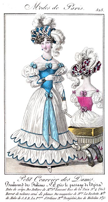 Robe de crêpe et béret de velours, gravure n° 524 - Gravure  reproduite puis restaurée par © Norbert Pousseur