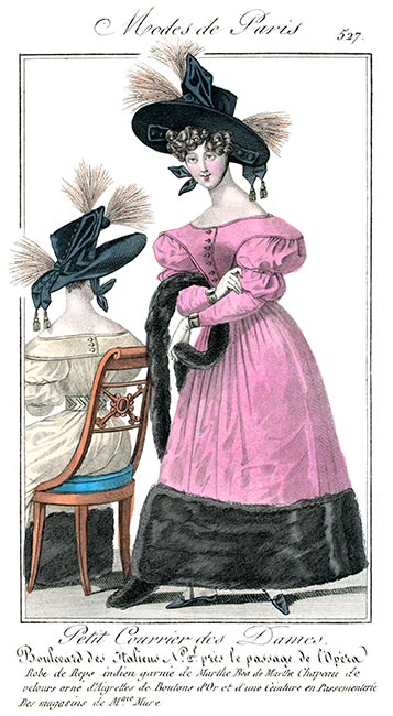 Robe de reps indien garnie de marthe, gravure n° 527 - Gravure  reproduite puis restaurée par © Norbert Pousseur