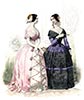 Les modes parisiennes, gravure n° 47 de 1844 - Reproduction © Norbert Pousseur