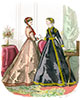 Robe de demi-toilette et robe de chambre polonaise, gravure du Monde élégant  - Reproduction © Norbert Pousseur