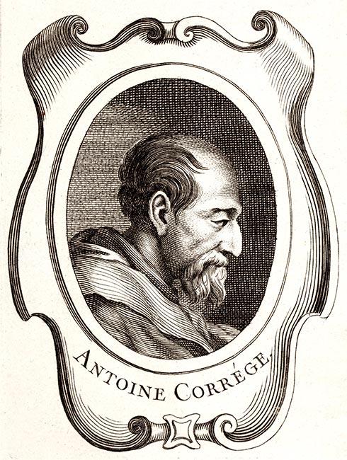 Antoine Corrège, peintre italien - Gravure  reproduite puis restaurée par © Norbert Pousseur