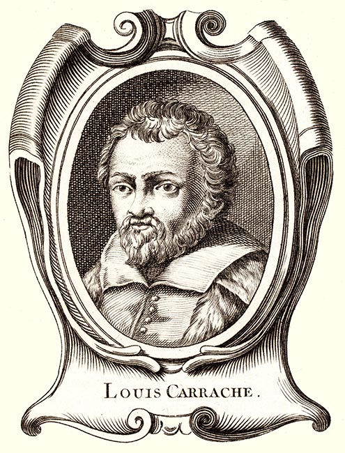 Louis Carrache, peintre italien - Gravure  reproduite puis restaurée par © Norbert Pousseur