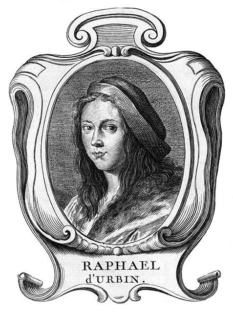 Raphaël, peintre italien - Gravure  reproduite puis restaurée par © Norbert Pousseur