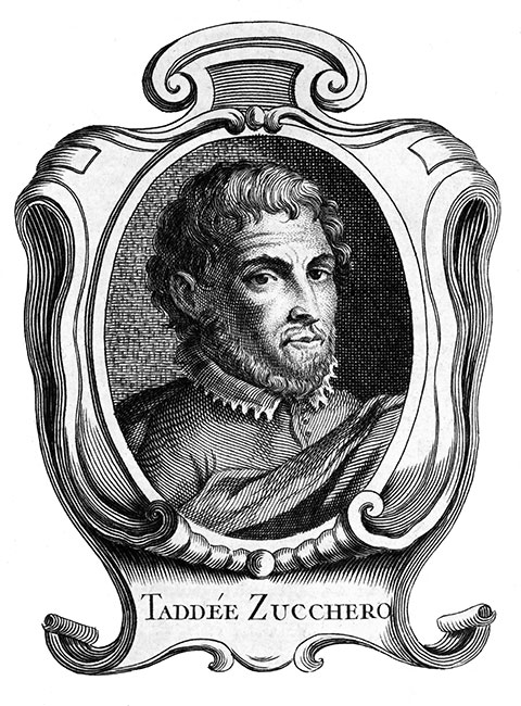 Taddée Zucchero, peintre italien - Gravure  reproduite puis restaurée par © Norbert Pousseur