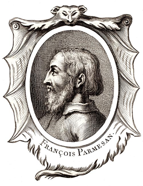 François Parmesan, peintre italien - Gravure  reproduite puis restaurée par © Norbert Pousseur