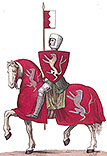 Amaury IV de Montfort, comte de Toulouse dessiné par Léopold Massard - Gravure  reproduite puis restaurée par © Norbert Pousseur