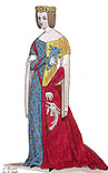 Anne d'Auvergne dessinée  par Léopold Massard - Gravure  reproduite puis restaurée par © Norbert Pousseur