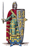Geoffroy le Bel en son costume, dessiné par Massard - Gravure  reproduite puis restaurée par © Norbert Pousseur