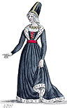 Pour Zoom : Marie d'Anjou, reine de France, dessinée  par Léopold Massard - Gravure  reproduite puis restaurée par © Norbert Pousseur