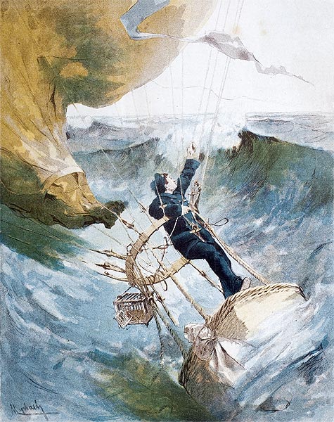 Gravure de Myrbach, le marin prince perdu en mer, reproduction Norbert Pousseur