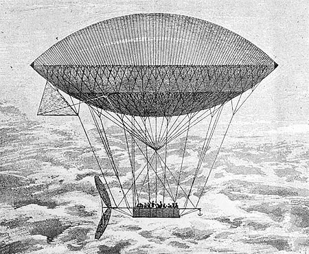 Dirigeable a hélice et a moteur animé de M. Dupuy-de-Lôme, reproduction Norbert Pousseur