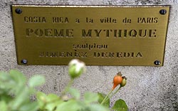 Plaque du poême mythique de Jimenez Deredia - © Norbert Pousseur