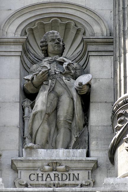 Statue de Jean Baptiste Sim&eacute;on Chardin, peintre - &copy; Norbert Pousseur