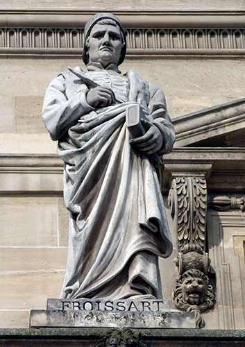 Jean Froissart - Poète et chroniqueur - 1337 / 1400 - Sculpture de la cour Napoléon du Louvre - © Norbert Pousseur