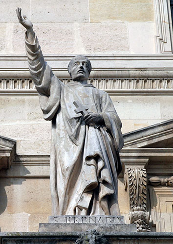 Saint Bernard de Clairvaux - Abbé de Clairvaux - 1091 / 1153 - Sculpture de la cour Napoléon du Louvre - © Norbert Pousseur