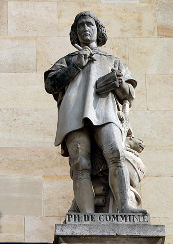 Philippe de Commynes (ou Commines ou Comines ou Commine) - Historien - 1447 / 1511 - Sculpture de la cour Napoléon du Louvre - © Norbert Pousseur