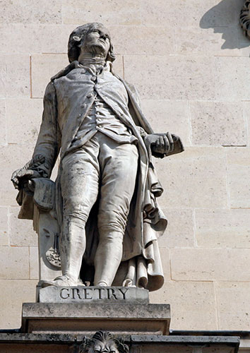 André Modeste Grétry - musicien liégeois - 1741 / 1813 - Sculpture de la cour Napoléon du Louvre - © Norbert Pousseur