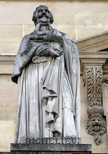 Armand Jean du Plessis, cardinal de Richelieu - Homme politique - 1585 / 1642 - Sculpture de la cour Napoléon du Louvre - © Norbert Pousseur