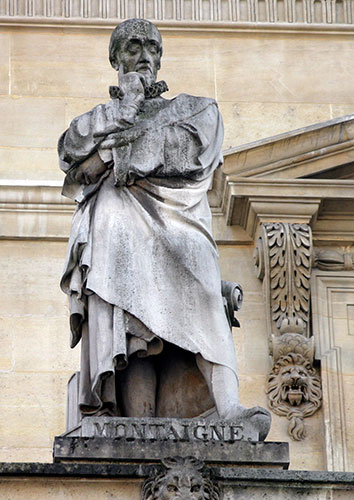 Michel Eyquem de Montaigne - Ecrivain - 1533 / 1592 - Sculpture de la cour Napoléon du Louvre - © Norbert Pousseur