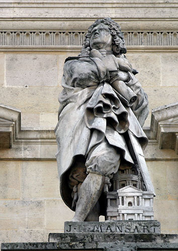 Jules Hardouin Mansart - Architecte de Versailles - 1646 / 1708 - Sculpture de la cour Napoléon du Louvre - © Norbert Pousseur