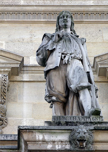 Philippe de Champagne (ou de Champaigne) - Peintre - 1602 / 1674 - Sculpture de la cour Napoléon du Louvre - © Norbert Pousseur